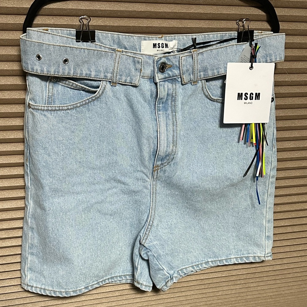 MSGM Milano Casual Light Blue Denim Shorts Size 40 (Women) - Picture 5 of 16